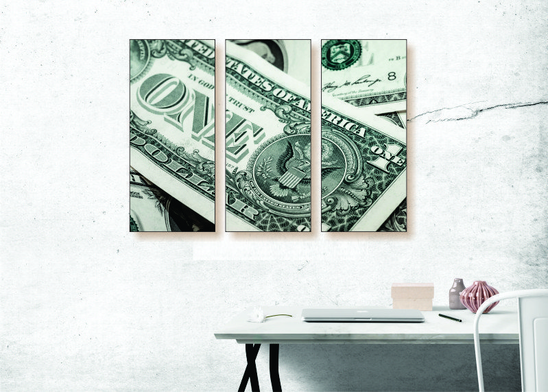 In Money We Trust Canvas Print - 3 Piece
