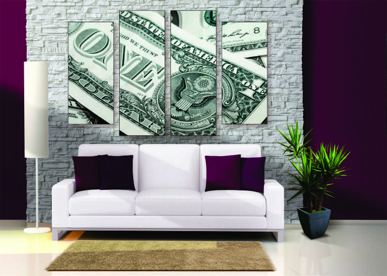 In Money We Trust Canvas Print - 4 Piece