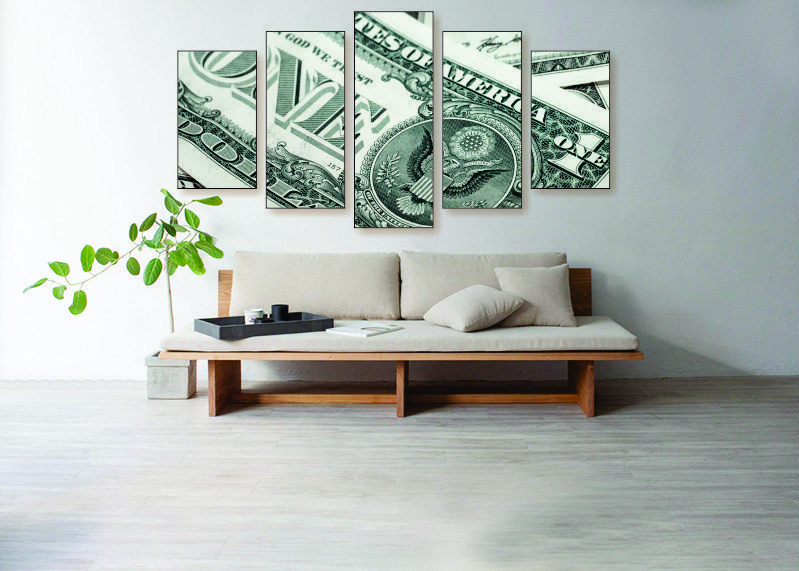 In Money We Trust Canvas Print - 5 Piece