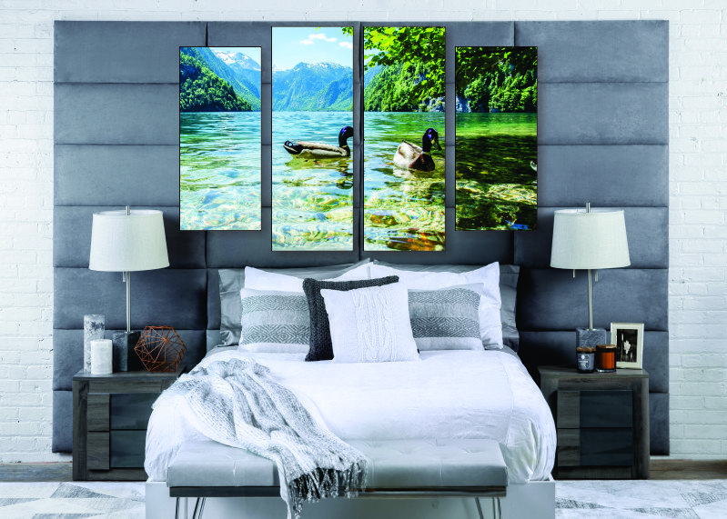 Ducks on a Lake Canvas Print - 4 Piece