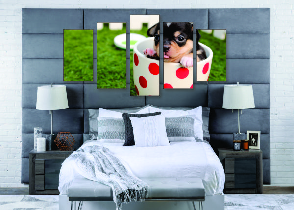 Puppy Mug Canvas Print - 5 Piece