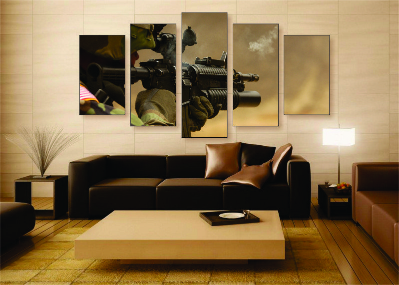 Military Rifle Canvas Print - 5 Piece