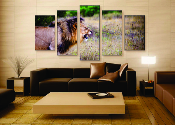 Fierce Lion Canvas Print - 5 Piece