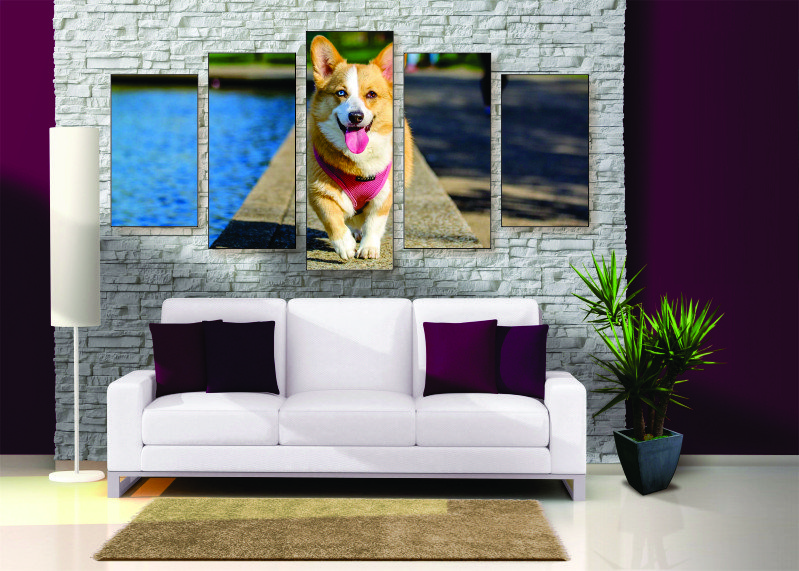 Cute Corgi Canvas Print - 5 Piece