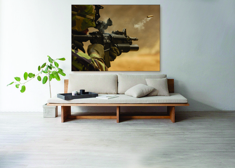Military Rifle Canvas Print - 1 Piece