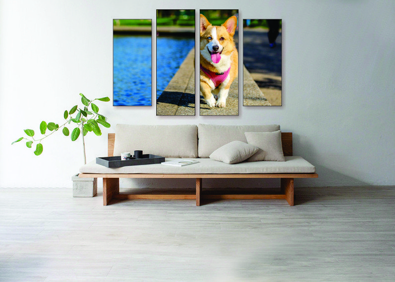 Cute Corgi Canvas Print - 4 Piece