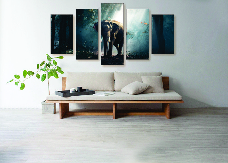 Majestic Elephant Canvas Print - 5 Piece