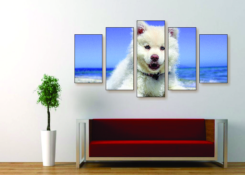 Samoyed Puppy Canvas Print - 5 Piece