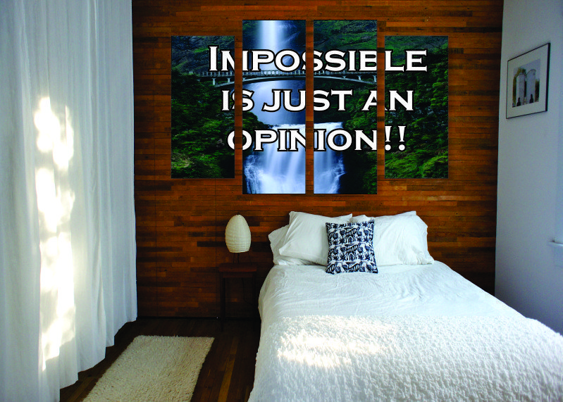 Impossible Is Just An Opinion Canvas Print - 4 Piece