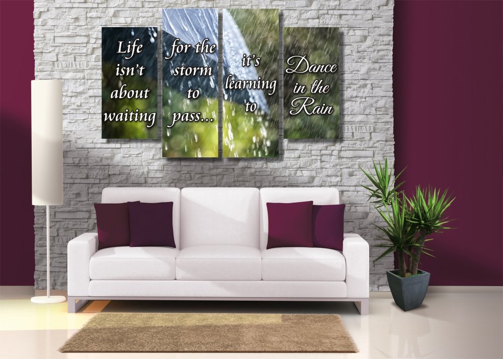 Dance In The Rain Canvas Print - 4 Piece