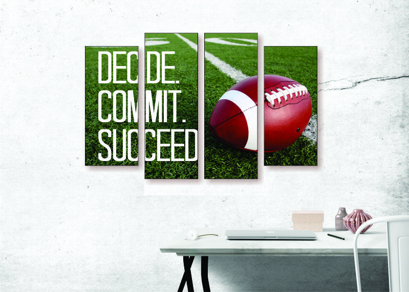 Decide. Commit. Succeed. Canvas Print - 4 Piece