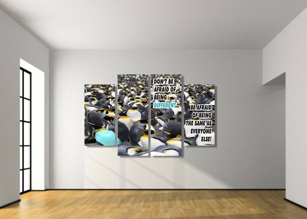 Be Different Canvas Print - 4 Piece