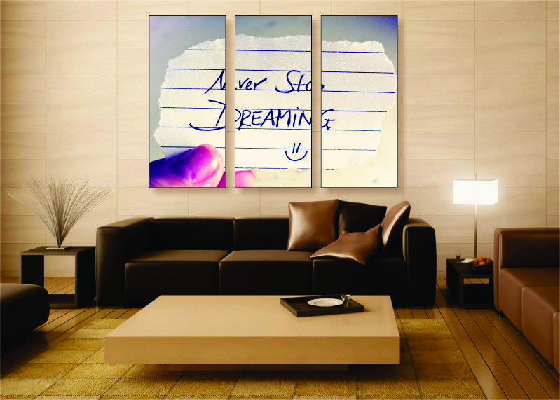 Never Stop Dreaming Canvas Print - 3 Piece