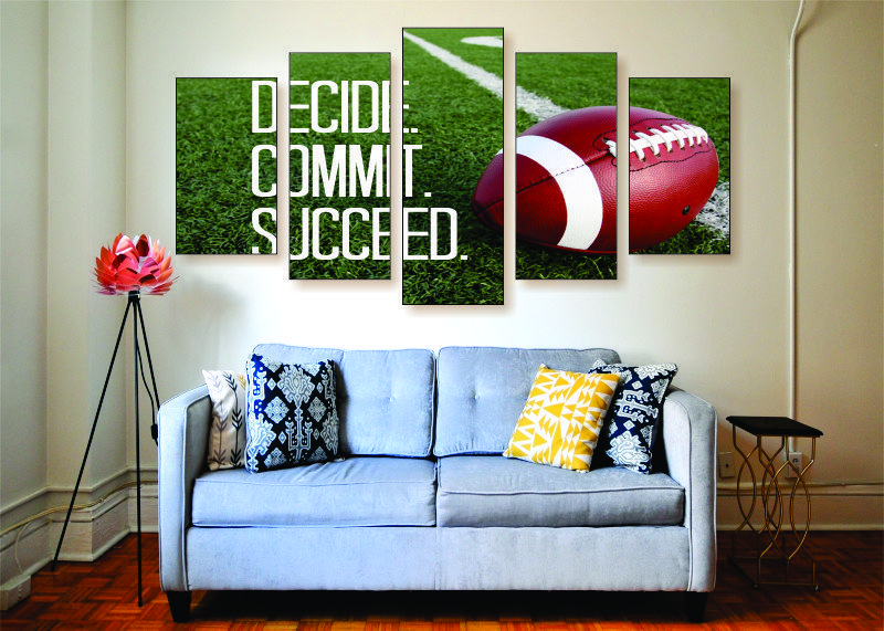 Decide. Commit. Succeed. Canvas Print - 5 Piece