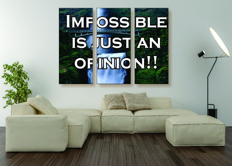 Impossible Is Just An Opinion Canvas Print - 3 Piece