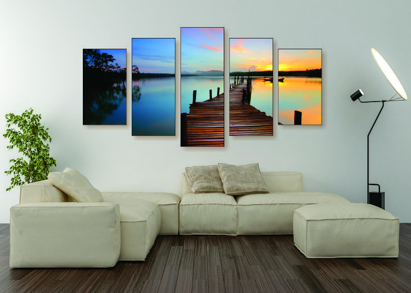 Sunset Lake Canvas Print - 5 Piece