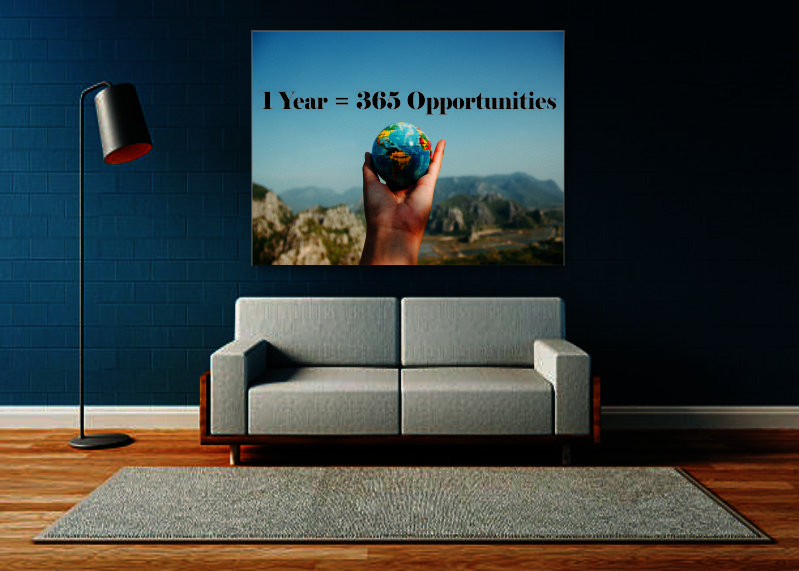 365 Opportunities Canvas Print - 1 Piece